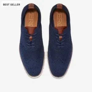 Cole Haan Navy Textured Oxfords s-l400.jpg main image 3
